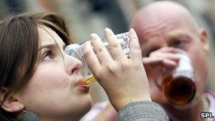 Couple drinking