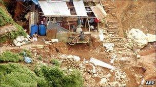 House on hillside in Baguio City, Benguet province, Philippines 19 Oct 2010