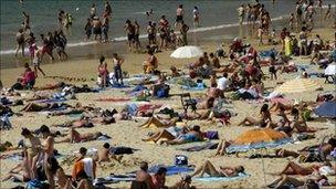 Holidaymakers in Spain