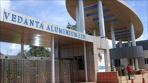 Vedanta aluminium refinery at Lanjigarh, Orissa's Kalahandi district