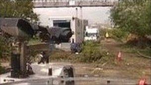 The bridge over Dartford Creek where the fire broke out