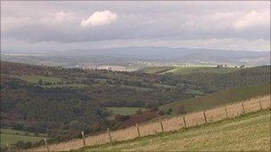 Masts have been placed on the South Shropshire hills and valley