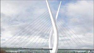 Artist's impression of bridge over the River Wear