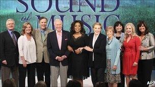 The cast of The Sound of Music with Oprah Winfrey (centre)