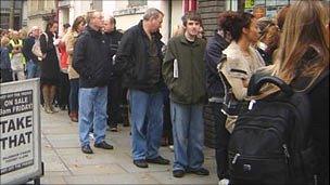 Take That ticket queue in Cardiff