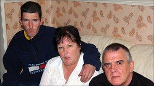 From left, Brian Barley (Steven's brother), Barbara Prosser (mother) and Brian Barley (Steven's father).