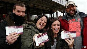 Take That fans at Villa Park