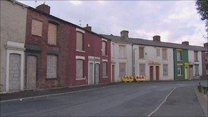 Boarded-up street in Nelson