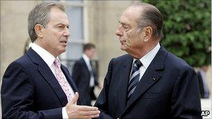 Tony Blair and Jacques Chirac, 2005