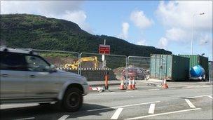 Part of construction work on the Porthmadog by-pass