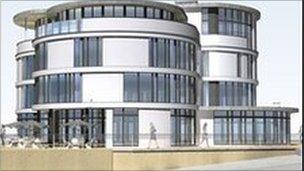 Plans for the Fleetwood Pier site include building a hotel on the prom (Pic courtesy of SDMK Design)