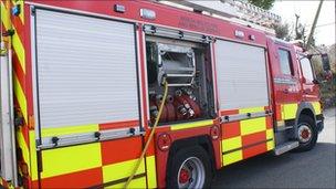 North Wales Fire and Rescue Service engine