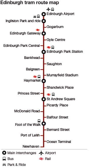 Edinburgh tram route map