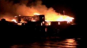 Fire on Hastings Pier