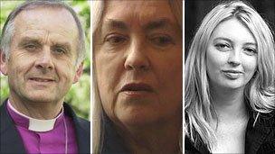 Archbishop of Wales, Barry Morgan, poet Gillian Clarke and author Rachel Trezise