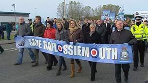 Demonstrators on the march