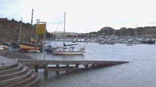 The current jetty in the harbour at Conwy