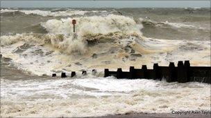 Stormy seas at Eastbourne (picture by Axel Taylor)