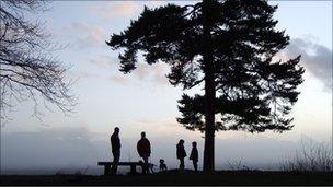 Family walking