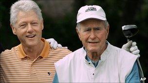 Clinton and Bush