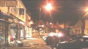 Damaged shop front