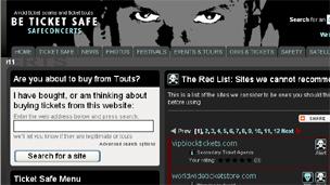 Safeconcerts website