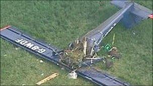 Wreckage of plane crash in Steane