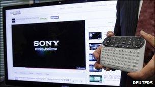 Sony Google TV and remote control
