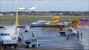 Planes at Guernsey Airport