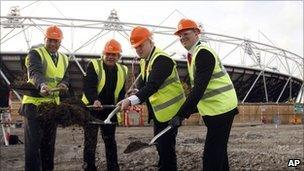 From left: Lakshmi Mittal, Anish Kapoor, Boris Johnson and Andrew Altman