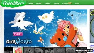 Friendster screenshot homepage