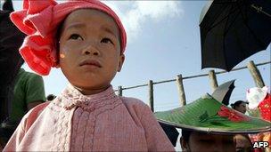 File image of a Shan boy in traditional dress at a ceremony on 28 Jan 2006