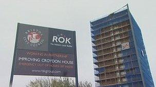 Rok sign and Croydon House