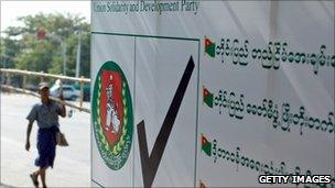 USDP poster in Rangoon