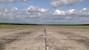 The runway at Szymany Airport, Poland