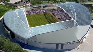 Artist's impression of the planned football stadium