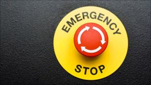 Stock photo of emergency stop button