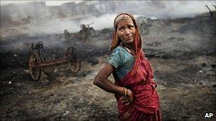 A victim of Delhi slum fire