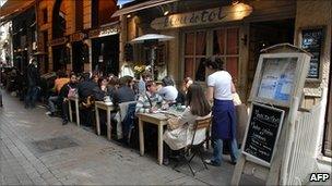 A row of restaurants in Lyon, France (file picture)