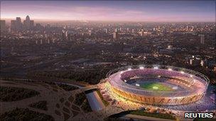 London Olympic stadium mock-up