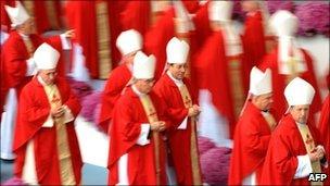 Cardinals during Mass in Santiago de Compostela, Spain, 6 November 2010