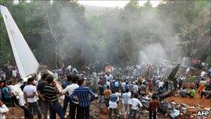 Aftermath of Air India plane crash in Mangalore on 22 May 2010