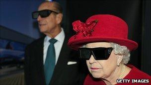 The Queen and Duke of Edinburgh at the university's Advanced Manufacturing Research Centre