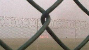 The scene at the airport