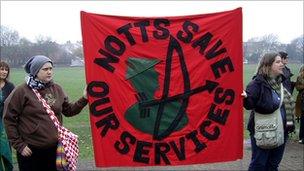 Nottingham cuts protest