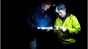 Stuart Male and Alex Warren from Lomond Mountain Rescue Team, on exercise