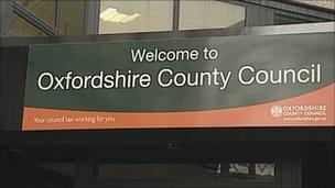 Oxfordshire County Council sign