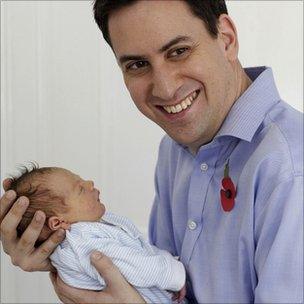 Ed Miliband with second son Samuel