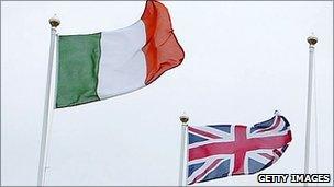 Flags of UK and the Irish Republic