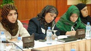 Women delegates at the conference